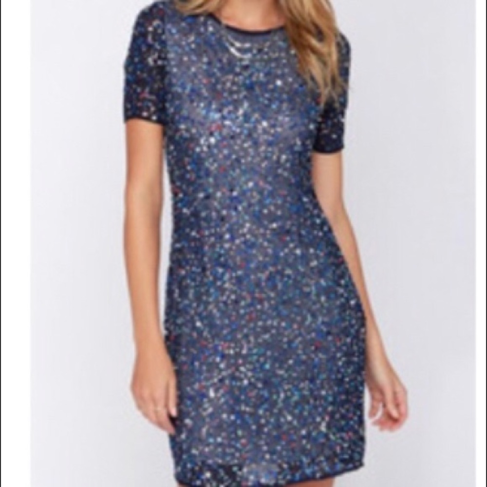 Glamorous Blue Sequin Dress PERFECT FOR NYE!